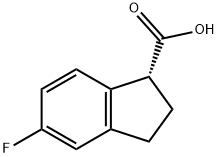 (1R)-2,3-DIHYDRO-5-FLUORO-1H-INDENE-1-CARBOXYLIC ACID Struktur