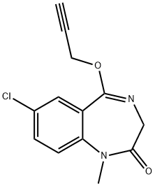 7-Chloro-1-methyl-5-(2-propynyloxy)-1H-1,4-benzodiazepin-2(3H)-one Struktur