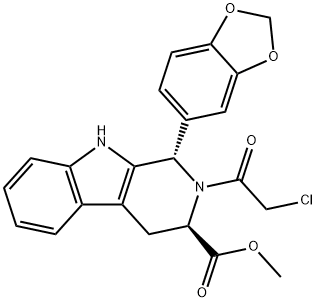 (1S,3R)-1-Benzo[1,3]dioxol-5-yl-2-(2-chloro-acetyl)-2,3,4,9-tetrahydro-1H-b-carboline-3-carboxylic Acid Methyl Ester Struktur