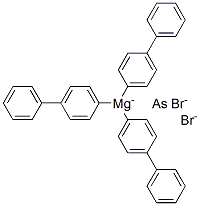 magnesium(+2) cation, tris(4-phenylphenyl)arsane, dibromide Struktur