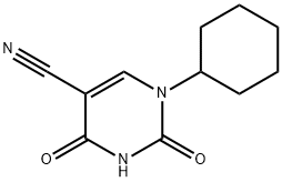 1-Cyclohexyl-1,2,3,4-tetrahydro-2,4-dioxopyrimidine-5-carbonitrile Struktur