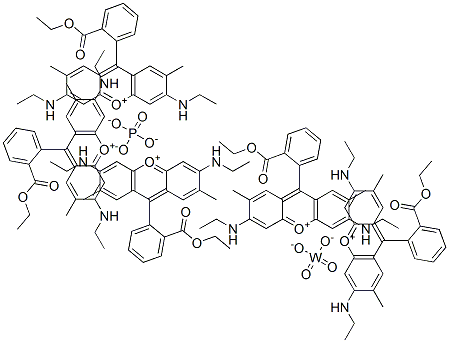 Xanthylium, 9-[2-(ethoxycarbonyl)phenyl]-3,6-bis(ethylamino)-2,7-dimethyl-, tungstatephosphate Struktur