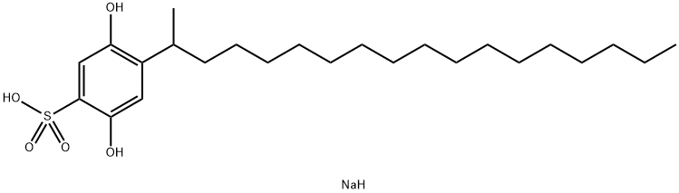 sodium 2,5-dihydroxy-4-(1-methylheptadecyl)benzenesulphonate Struktur