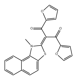 1,3-di-2-furyl-2-(1-methylnaphtho[1,2-d]thiazol-2(1H)-ylidene)propane-1,3-dione Struktur