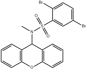 2,5-dibromo-N-methyl-N-(9H-xanthen-9-yl)benzenesulfonamide Struktur