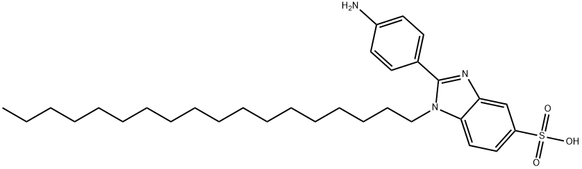 2-(4-aminophenyl)-1-octadecyl-1H-benzimidazole-5-sulphonic acid Struktur