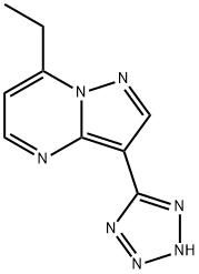 Pyrazolo[1,5-a]pyrimidine, 7-ethyl-3-(1H-tetrazol-5-yl)- (9CI) Struktur