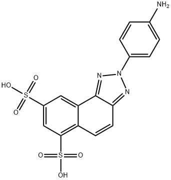 2-(4-aminophenyl)-2H-naphtho[1,2-d]triazole-6,8-disulphonic acid Struktur