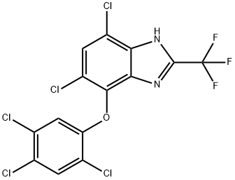 5,7-dichloro-4-(2,4,5-trichlorophenoxy)-2-(trifluoromethyl)-1H-benzimidazole Struktur