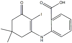 2-[(2-iodo-5,5-dimethyl-3-oxo-1-cyclohexenyl)amino]benzenecarboxylic acid Struktur