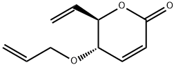 2H-Pyran-2-one,6-ethenyl-5,6-dihydro-5-(2-propenyloxy)-,(5S,6R)-(9CI) Struktur