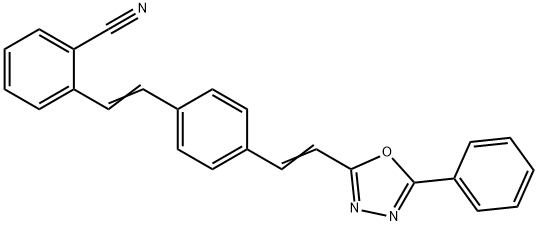 2-(2-(4-(2-(5-PHENYL-1,3,4-OXADIAZOL-2-YL)ETHENYL)PHENYL)ETHENYL)- BENZONITRILE Struktur