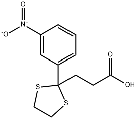 3-[2-(3-nitrophenyl)-1,3-dithiolan-2-yl]propanoic acid Struktur