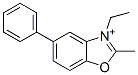 3-Ethyl-2-methyl-5-phenylbenzoxazolium Struktur