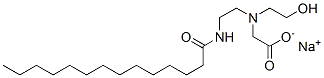 sodium N-(2-hydroxyethyl)-N-[2-[(1-oxotetradecyl)amino]ethyl]glycinate Struktur