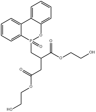 bis(2-hydroxyethyl) (6H-dibenz[c,e][1,2]oxaphosphorin-6-ylmethyl)succinate P-oxide  Struktur