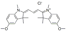 2-[3-(1,3-dihydro-5-methoxy-1,3,3-trimethyl-2H-indol-2-ylidene)prop-1-enyl]-5-methoxy-1,3,3-trimethyl-3H-indolium chloride  Struktur