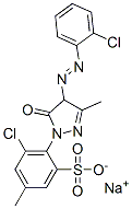 sodium 5-chloro-4-[4-[(2-chlorophenyl)azo]-4,5-dihydro-3-methyl-5-oxo-1H-pyrazol-1-yl]toluene-3-sulphonate  Struktur