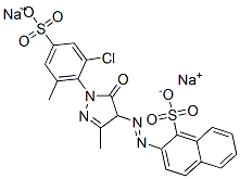 2-[[1-(2-Chloro-6-methyl-4-sulfophenyl)-4,5-dihydro-3-methyl-5-oxo-1H-pyrazol-4-yl]azo]-1-naphthalenesulfonic acid disodium salt Struktur