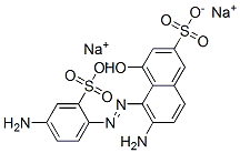 disodium 6-amino-5-[(4-amino-2-sulphonatophenyl)azo]-4-hydroxynaphthalene-2-sulphonate Struktur