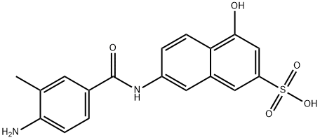 7-[(4-amino-3-methylbenzoyl)amino]-4-hydroxynaphthalene-2-sulphonic acid  Struktur