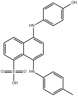 5-(4-hydroxyanilino)-8-(4-methylanilino)-1-naphthalenesulfonic acid Struktur