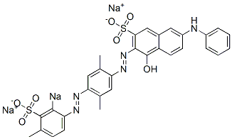 4-Hydroxy-7-phenylamino-3-[[2,5-dimethyl-4-[(4-methyl-2-sodiosulfophenyl)azo]phenyl]azo]naphthalene-2-sulfonic acid sodium salt Struktur