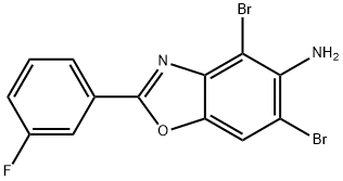 4,6-DIBROMO-2-(3-FLUOROPHENYL)-1,3-BENZOXAZOL-5-AMINE Struktur