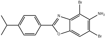 4,6-DIBROMO-2-(4-ISOPROPYLPHENYL)-1,3-BENZOXAZOL-5-AMINE Struktur