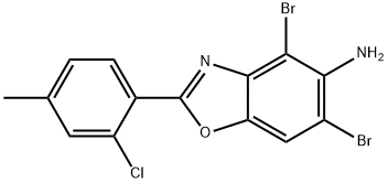 4,6-DIBROMO-2-(2-CHLORO-4-METHYLPHENYL)-1,3-BENZOXAZOL-5-AMINE Struktur