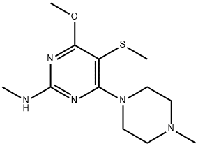 4-Methoxy-N-methyl-6-(4-methylpiperazino)-5-methylthio-2-pyrimidinamine Struktur