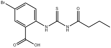 5-BROMO-2-[[[(1-OXOBUTYL)AMINO]THIOXOMETHYL]AMINO]-BENZOIC ACID Struktur