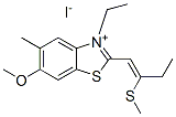 3-ethyl-6-methoxy-5-methyl-2-[2-(methylthio)but-1-enyl]benzothiazolium iodide Struktur