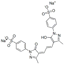 disodium p-[4,5-dihydro-4-[3-[5-hydroxy-3-methyl-1-(4-sulphonatophenyl)-1H-pyrazol-4-yl]allylidene]-3-methyl-5-oxo-1H-pyrazol-1-yl]benzenesulphonate Struktur