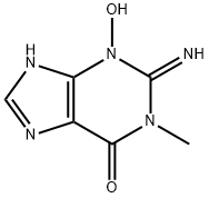 1,2,3,7-Tetrahydro-3-hydroxy-2-imino-1-methyl-6H-purin-6-one Struktur