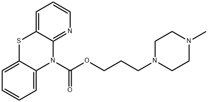 10H-Pyrido[3,2-b][1,4]benzothiazine-10-carboxylic acid 3-(4-methylpiperazino)propyl ester Struktur