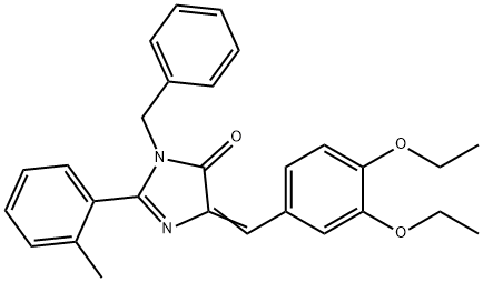 4H-Imidazol-4-one,  5-[(3,4-diethoxyphenyl)methylene]-3,5-dihydro-2-(2-methylphenyl)-3-(phenylmethyl)- Struktur