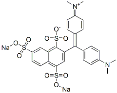 N-Methyl-N-[4-[[4-(dimethylamino)phenyl][1-sulfonato-4,7-bis(sodiosulfo)-2-naphthalenyl]methylene]-2,5-cyclohexadien-1-ylidene]methanaminium Struktur