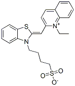 1-ethyl-2-[[3-(4-sulphonatobutyl)-3H-benzothiazol-2-ylidene]methyl]quinolinium Struktur