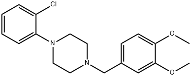 1-(3,4-Dimethoxybenzyl)-4-(2-chlorophenyl)piperazine Struktur