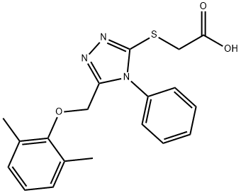 ([5-[(2,6-DIMETHYLPHENOXY)METHYL]-4-PHENYL-4H-1,2,4-TRIAZOL-3-YL]THIO)ACETIC ACID Struktur