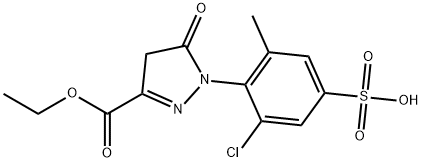 1-(2-chloro-4-sulfo-6-methylphenyl)-5-pyrazolone-3-carboxylic acid ethyl ester Struktur