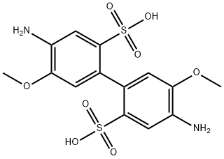 5-amino-4-methoxy-2-(4-amino-5-methoxy-2-sulfophenyl)benzenesulfonic acid Struktur