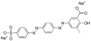 disodium 3-methyl-5-[[4-[(4-sulphonatophenyl)azo]phenyl]azo]salicylate Struktur