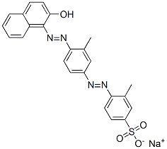 4-[[4-[(2-Hydroxy-1-naphthalenyl)azo]-3-methylphenyl]azo]-3-methylbenzenesulfonic acid sodium salt Struktur