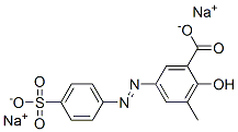 2-HYDROXY-3-METHYL-5-((4-SULFOPHENYL)AZ& Struktur