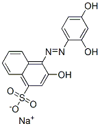 4-(2,4-Dihydroxyphenylazo)-3-hydroxy-1-naphthalenesulfonic acid sodium salt Struktur