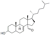 3-hydroxycholest-7-ene-14-carbaldehyde Struktur