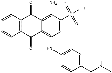 1-amino-9,10-dihydro-4-[[4-[(methylamino)methyl]phenyl]amino]-9,10-dioxoanthracene-2-sulphonic acid Struktur