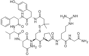 3-MERCAPTO-3-METHYL-BUTYRYL-TYR-PHE-VAL-ASN-CYS-PRO-D-ARG-GLY-NH2 Struktur